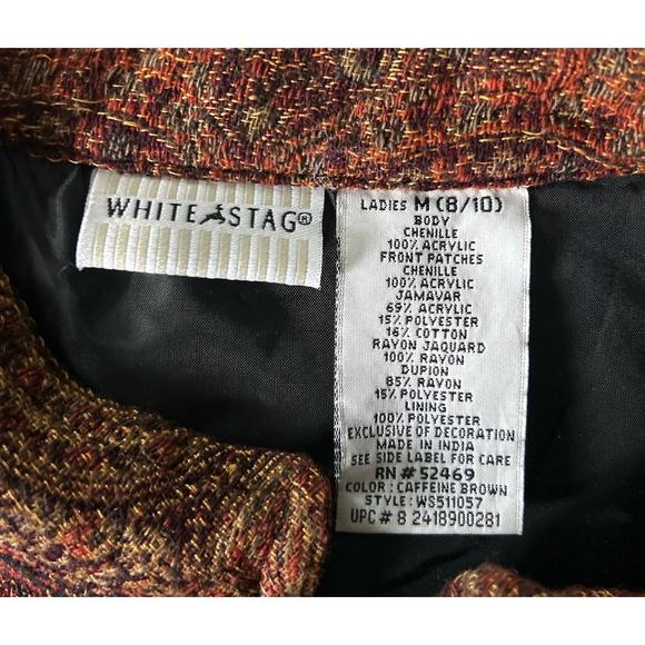 Vintage White Stag Size Medium 810 Paisley Patchwork Floral Embroidered Jacket - Picture 6 of 6